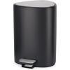 Joseph Joseph EasyStore Stainless Steel 5 Liter/1.3 Gallon Pedal Trash Can with Bin Liner Storage, Soft-Close Lid, Removable Inner Bucket, for Bathroom, Bedroom, Office, Matt Black(Black)