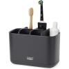 Joseph Joseph EasyStore Stainless-Steel Toothbrush Holder Bathroom Storage Organizer Caddy, Small(Black)