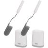 Joseph Joseph Flex Lite Silicone Toilet Brush with Slimline Holder Set, Flexible Head, drip, Anti-Clog deep Clean, 1 EA, Grey/White(Grey/White)