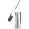 Joseph Joseph Flex Lite Silicone Toilet Brush with Slimline Holder Set, Flexible Head, drip, Anti-Clog deep Clean, 1 EA, Grey/White(Stainless Steel)
