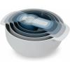 Joseph Joseph Nest 9 Plus, 9 Piece Compact Food Preparation Set with Mixing Bowls, Measuring Cups, Sieve and Colander, Stainless Steel(Blue)