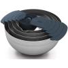Joseph Joseph Nest 9 Plus, 9 Piece Compact Food Preparation Set with Mixing Bowls, Measuring Cups, Sieve and Colander, Stainless Steel(Stainless Steel)