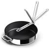 Joseph Joseph Space Steel 9.5″ Nonstick Stainless-Steel Frying Pan Skillet with Folding Handle, Ceramic Coating, Induction & Oven Safe(11”)