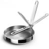 Joseph Joseph Space Steel 9.5″ Nonstick Stainless-Steel Frying Pan Skillet with Folding Handle, Ceramic Coating, Induction & Oven Safe(8”)