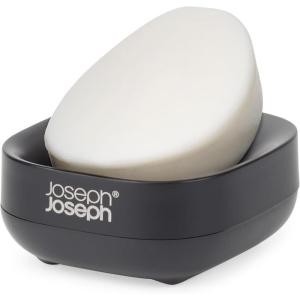 Joseph Joseph 70511 Slim Compact Soap Dish with Drain, Gray, 7.1 x 3.6 x 8.4 cm(Black)