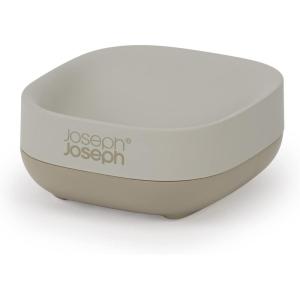 Joseph Joseph 70511 Slim Compact Soap Dish with Drain, Gray, 7.1 x 3.6 x 8.4 cm(Ecru)