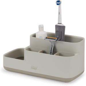 Joseph Joseph EasyStore Bathroom Storage Caddy, Toothbrush and Toothpaste Organiser for Bathroom Accessories, Matt Finish, Ecru(Ecru)