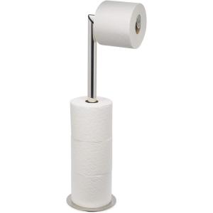 Joseph Joseph EasyStore Luxe 2 in 1 Free-Standing Toilet Paper Holder Stand, Premium Stainless Steel, Up to 4 Toilet Roll Storage(Stand)