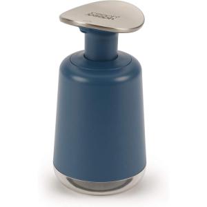 Joseph Joseph Presto Stainless-Steel Hygienic Easy-Push Soap Dispenser with Wide Pump, White(Blue)
