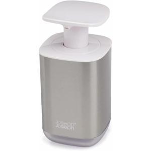 Joseph Joseph Presto Stainless-Steel Hygienic Easy-Push Soap Dispenser with Wide Pump, White(White)