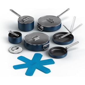 Joseph Joseph Space 6-Piece Nonstick Sauce Pan Set with Lids, Nesting Design, Ceramic Coating, Induction & Oven Safe(10pc)