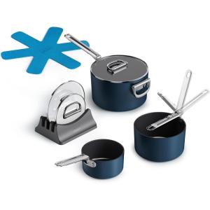 Joseph Joseph Space 6-Piece Nonstick Sauce Pan Set with Lids, Nesting Design, Ceramic Coating, Induction & Oven Safe(6pc)