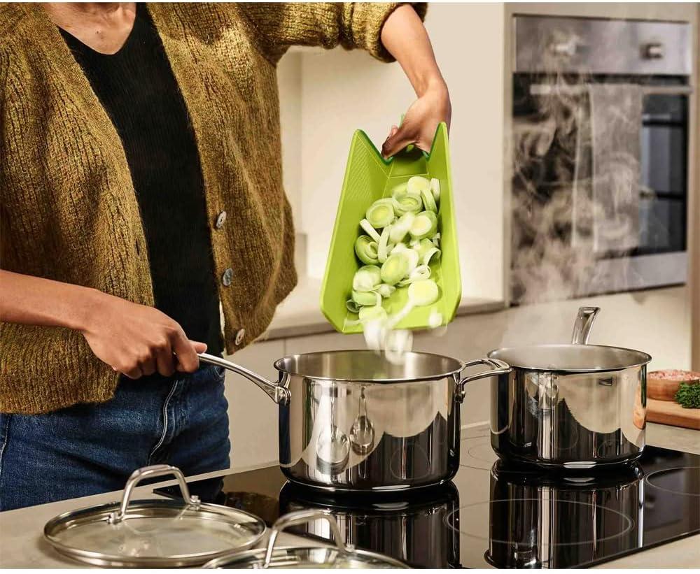 image:imageJoseph Joseph Chop2Pot Plus Folding Cutting Board EasyGrip Handle Regular BlackGreen