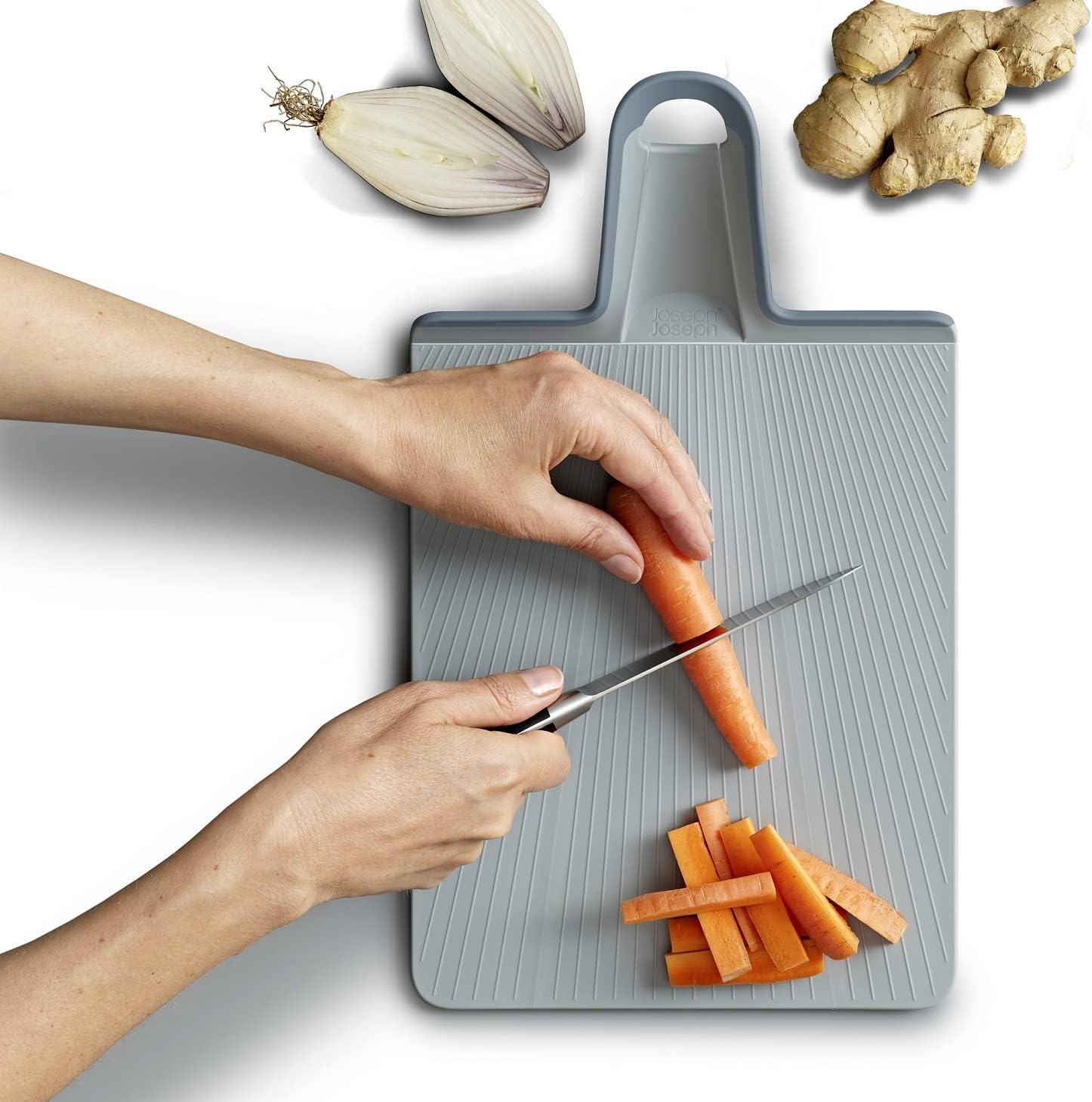 image:imageJoseph Joseph Chop2Pot Plus Folding Cutting Board EasyGrip Handle Regular BlackPale Blue