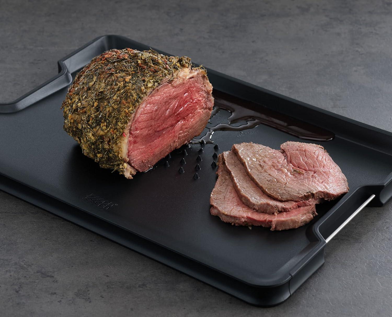 image:imageJoseph Joseph CutampCarve Plus NonSlip MultiFunction DoubleSided Cutting Board for Food Preparation and Carving Dishwasher Safe Extra Large RedBlack