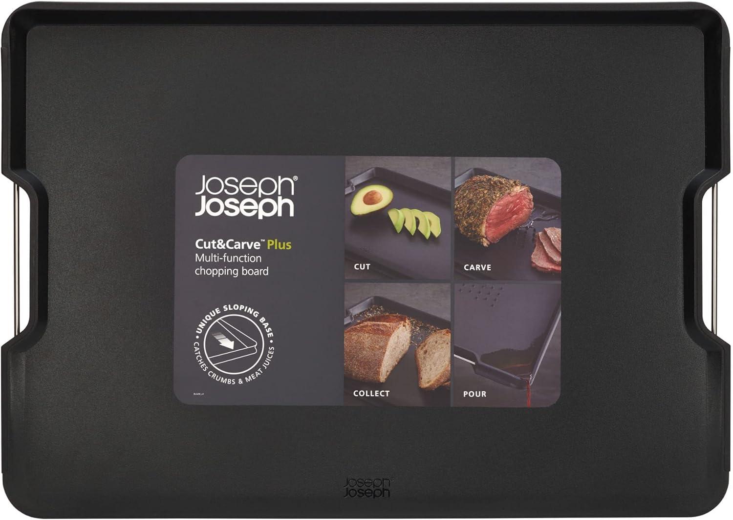 image:imageJoseph Joseph CutampCarve Plus NonSlip MultiFunction DoubleSided Cutting Board for Food Preparation and Carving Dishwasher Safe Extra Large RedBlack