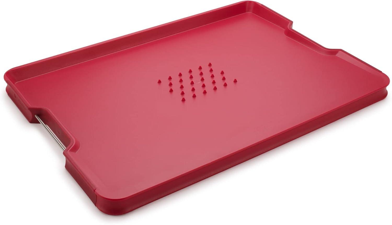 image:imageJoseph Joseph CutampCarve Plus NonSlip MultiFunction DoubleSided Cutting Board for Food Preparation and Carving Dishwasher Safe Extra Large RedRed
