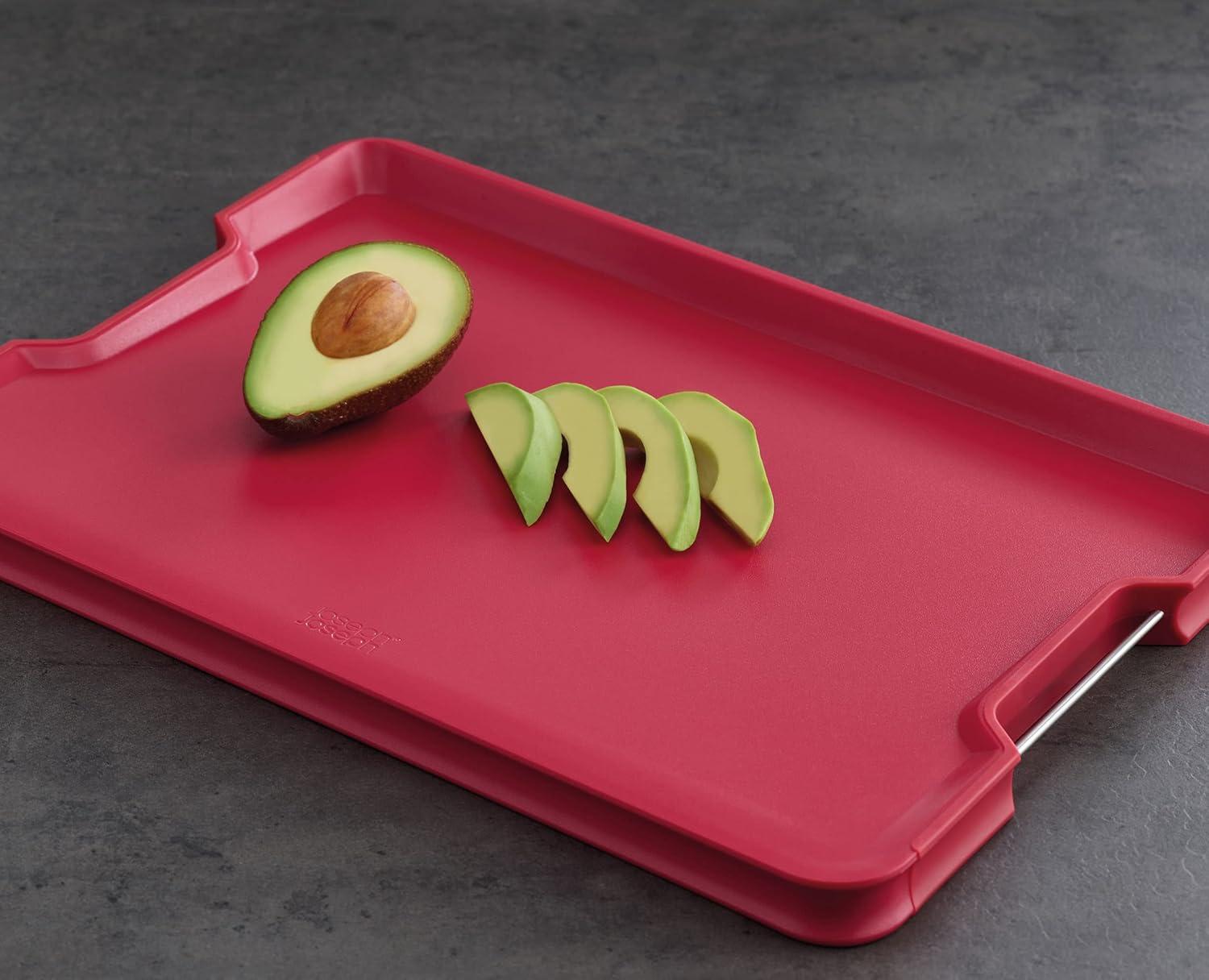 image:imageJoseph Joseph CutampCarve Plus NonSlip MultiFunction DoubleSided Cutting Board for Food Preparation and Carving Dishwasher Safe Extra Large RedRed