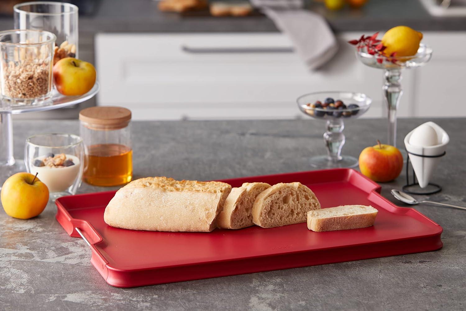 image:imageJoseph Joseph CutampCarve Plus NonSlip MultiFunction DoubleSided Cutting Board for Food Preparation and Carving Dishwasher Safe Extra Large RedRed