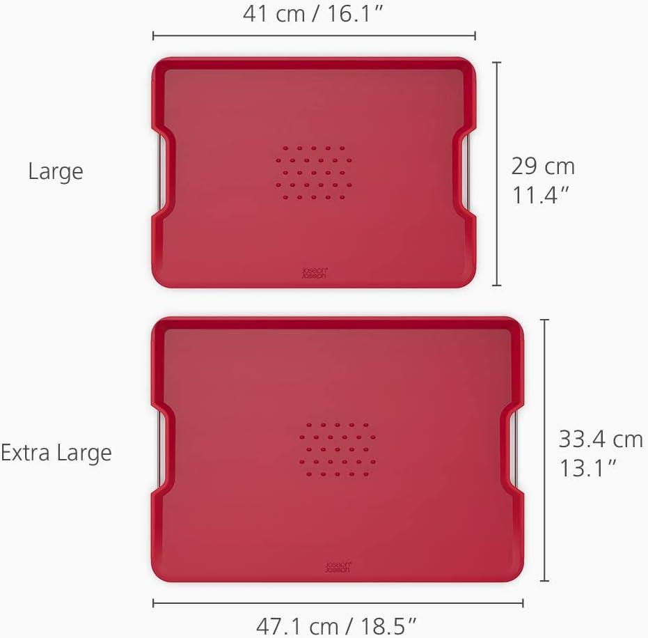 image:imageJoseph Joseph CutampCarve Plus NonSlip MultiFunction DoubleSided Cutting Board for Food Preparation and Carving Dishwasher Safe Extra Large RedRed