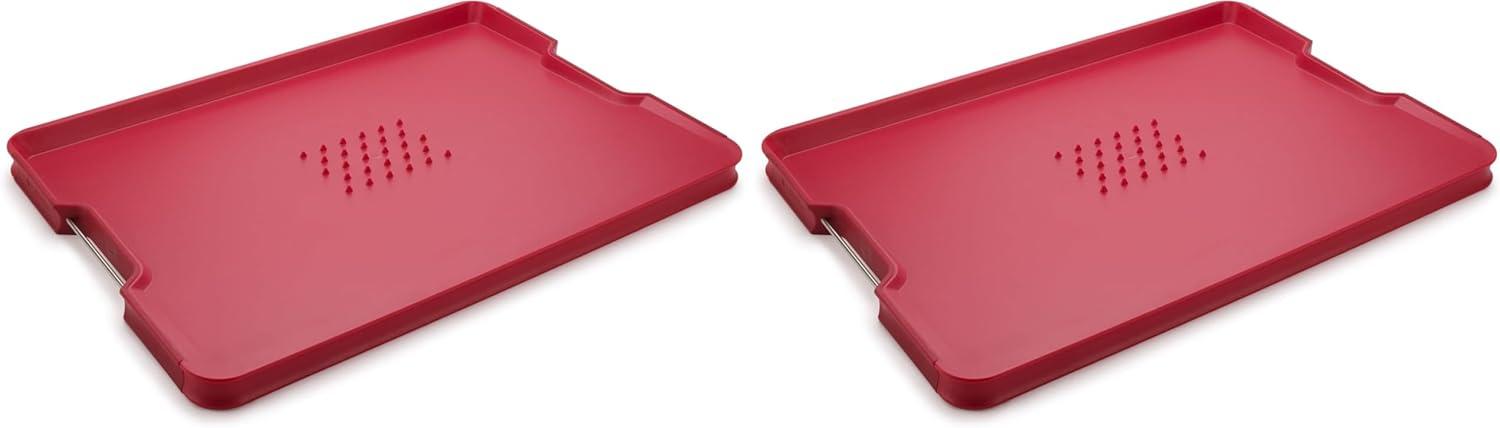 image:imageJoseph Joseph CutampCarve Plus NonSlip MultiFunction DoubleSided Cutting Board for Food Preparation and Carving Dishwasher Safe Extra Large RedRed