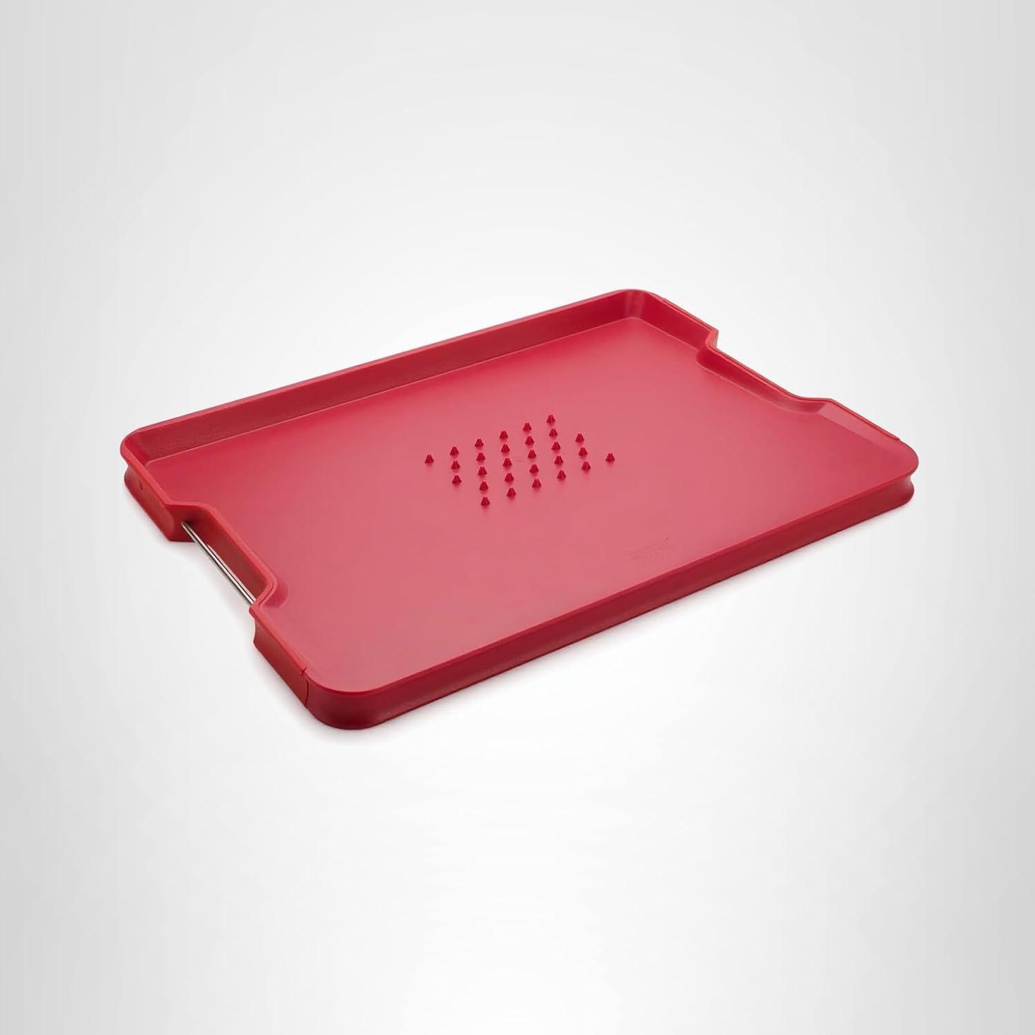 image:imageJoseph Joseph CutampCarve Plus NonSlip MultiFunction DoubleSided Cutting Board for Food Preparation and Carving Dishwasher Safe Extra Large RedRed