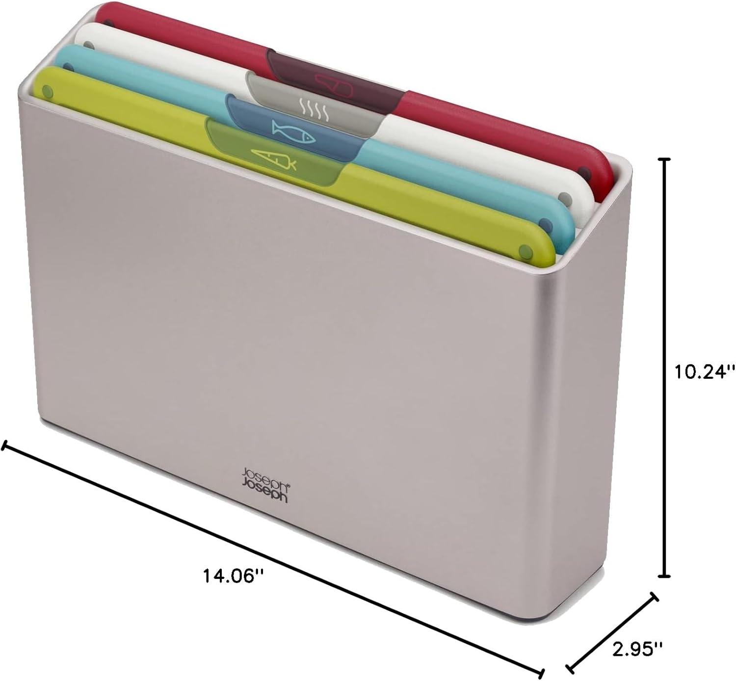 image:imageJoseph Joseph Folio Slim 3piece Undershelf Kitchen Cutting Board Set Cupboard storage fits shelves up to 08 thick Large 142 wideMulticolourSilver