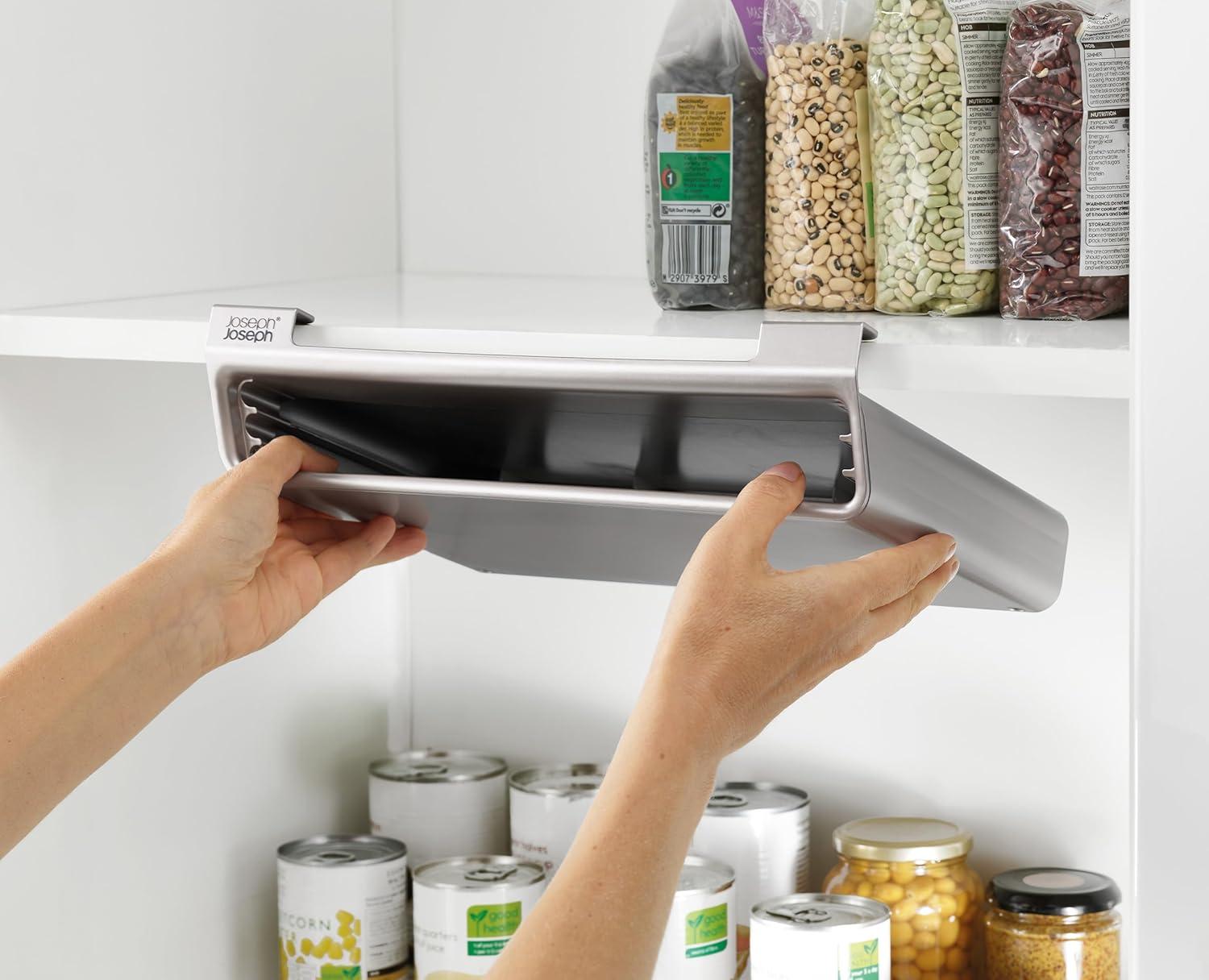 image:imageJoseph Joseph Folio Slim 3piece Undershelf Kitchen Cutting Board Set Cupboard storage fits shelves up to 08 thick Large 142 wideMulticolourSilver