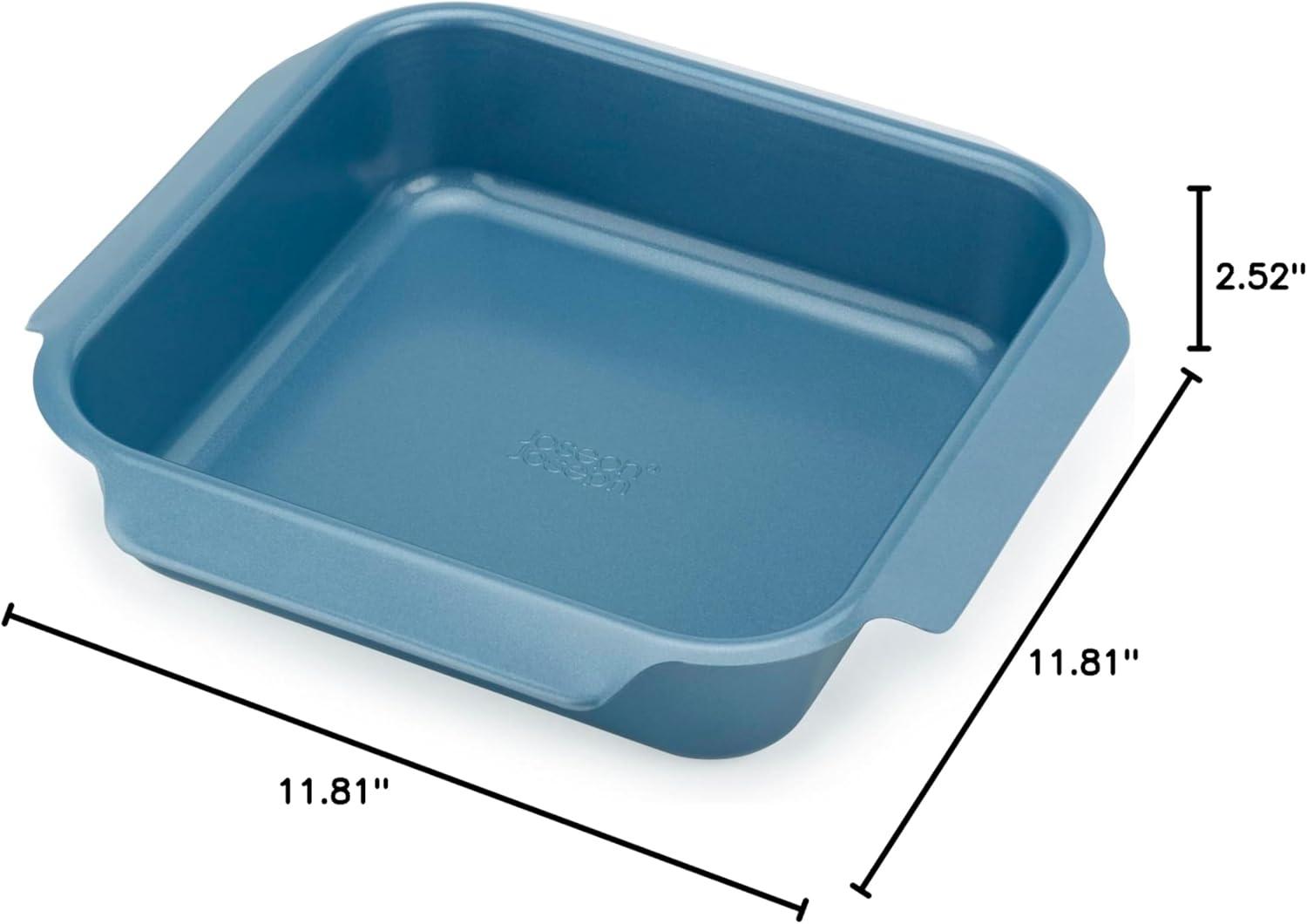 image:imageJoseph Joseph Nest Bakeware and Roasting Pan Carbon Steel Baking Pan with NonStick Coating EasyPull Handles Organized Kitchen Storage Small BlueSingle Medium