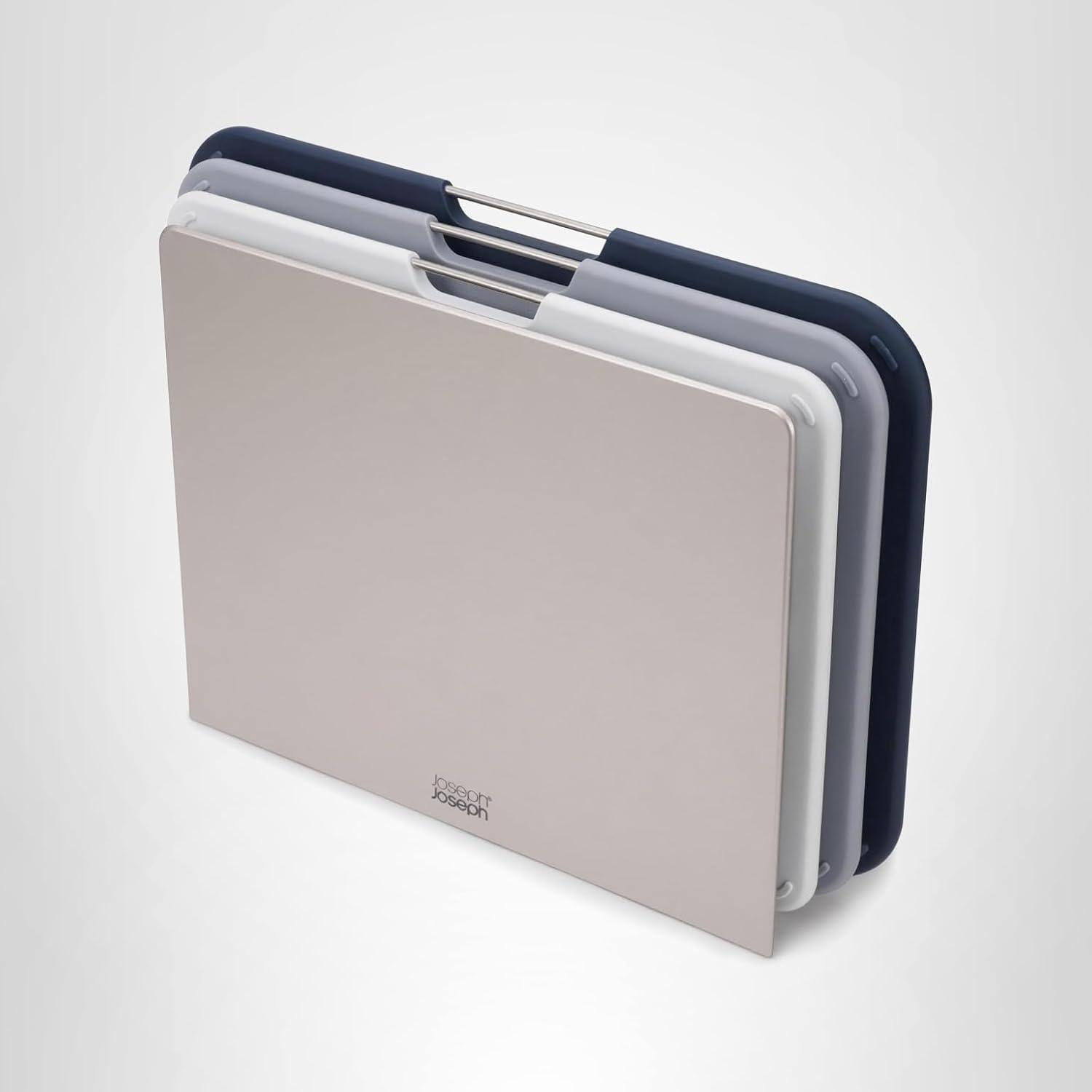 image:imageJoseph Joseph Nest Large 3Piece Color coded Cutting Board Set with Storage Stand Large GreyGray