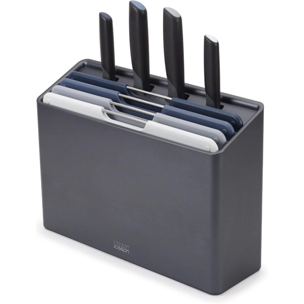 image:imageJoseph Joseph Folio Icon 8Piece Colour coded Cutting Board Set with Japanese Stainless Steel Knives Slimline case for organized storage GraphiteGraphite