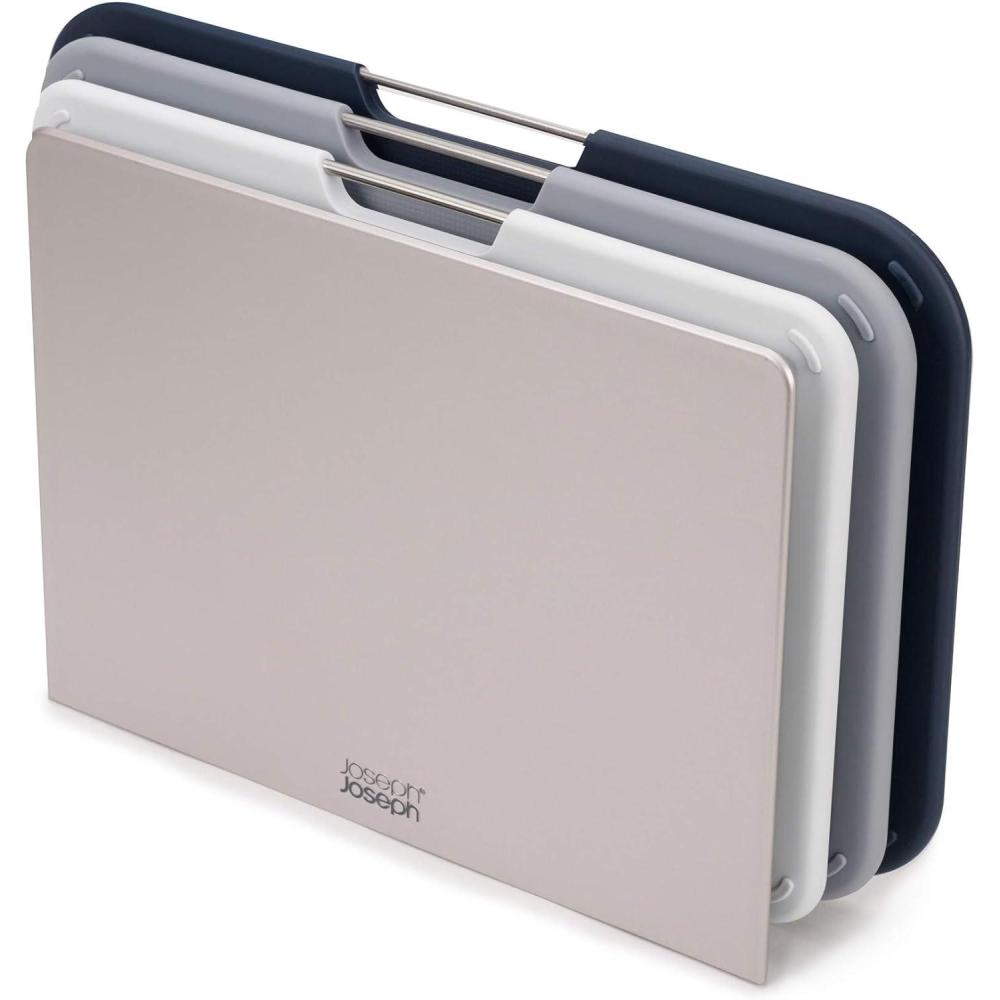 image:imageJoseph Joseph Nest Large 3Piece Color coded Cutting Board Set with Storage Stand Large GreyGray