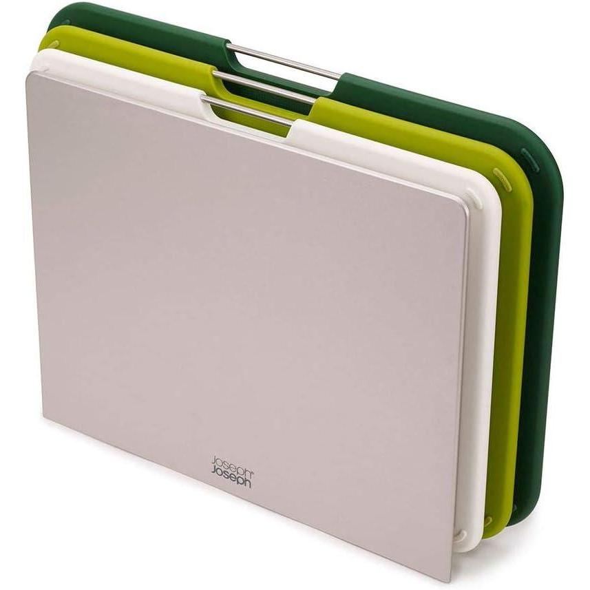 image:imageJoseph Joseph Nest Large 3Piece Color coded Cutting Board Set with Storage Stand Large GreyGreen