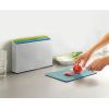 Joseph Joseph Duo 3-Piece Colour Coded Chopping Board Set with Slimline case for organised Storage, Opal