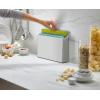 Joseph Joseph Duo 3-Piece Colour Coded Chopping Board Set with Slimline case for organised Storage, Opal