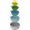 Joseph Joseph Duo 6-Piece Compact Food Preparation Set with Mixing Bowls, Measuring Cups and Colander, Multicolour