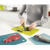 Joseph Joseph Duo Set of 3 Double-Sided Colour Coded Chopping Board Mat Set, Flexible, Easy to Store, Dishwasher-Safe – Opal
