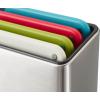 Joseph Joseph Folio Icon 8-Piece Colour coded Cutting Board Set with Japanese Stainless Steel Knives, Slimline case for organized storage, Graphite(Silver)