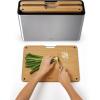 Joseph Joseph Folio Premium 3-Piece Bamboo Cutting Board Set, Stainless Steel Slimline Case for Organized Kitchen Storage(Bamboo)