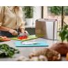 Joseph Joseph Folio Slim 3-piece Under-shelf Kitchen Cutting Board Set, Cupboard storage, fits shelves up to 0.8″ thick, Large (14.2″ wide)(Multicolour/Stainless Steel)