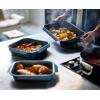 Joseph Joseph Nest Bakeware and Roasting Pan, Carbon Steel Baking Pan with Non-Stick Coating, Easy-Pull Handles, Organized Kitchen Storage, Small, Blue(Single (Medium))
