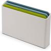 Joseph Joseph Duo 3-Piece Colour Coded Chopping Board Set with Slimline case for organised Storage, Opal