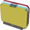 Joseph Joseph Duo Icon 4-piece colour coded Cutting Board Set with Storage Stand, Multicolour