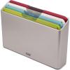 Joseph Joseph Folio Slim 3-piece Under-shelf Kitchen Cutting Board Set, Cupboard storage, fits shelves up to 0.8″ thick, Large (14.2″ wide)(Multicolour/Silver)