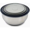 Joseph Joseph Prep&Store- Stainless Steel Mixing Nest Bowls with Lids, 8 piece Metal Bowl food Storage Set, Stainless Steel(4-piece mixing bowl set)
