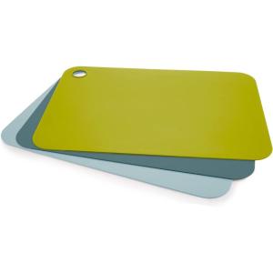 Joseph Joseph Duo Set of 3 Double-Sided Colour Coded Chopping Board Mat Set, Flexible, Easy to Store, Dishwasher-Safe – Opal