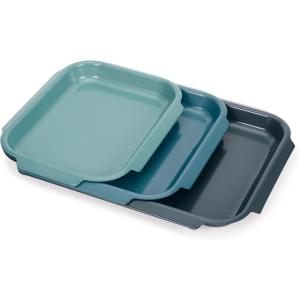 Joseph Joseph Nest™ Bake Large Non-Stick Baking Sheet Pan, Carbon Steel, Stackable, Space-Saving Design, 10-Year Guarantee, 16.1” x 11.8”(Set of 3)
