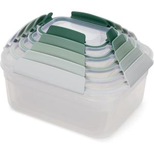 Joseph Joseph Nest Lock, 10 Piece Plastic Food Storage Container set with lids, Leak Proof, Airtight, Space Saving, Kitchen Storage, BPA free – Sage Green(Green)