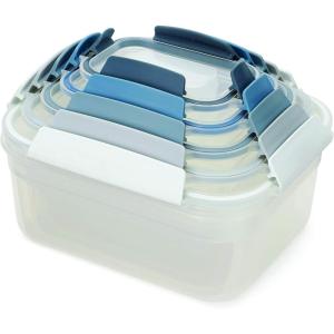 Joseph Joseph Nest Lock, 10 Piece Plastic Food Storage Container set with lids, Leak Proof, Airtight, Space Saving, Kitchen Storage, BPA free – Sage Green(Sky)
