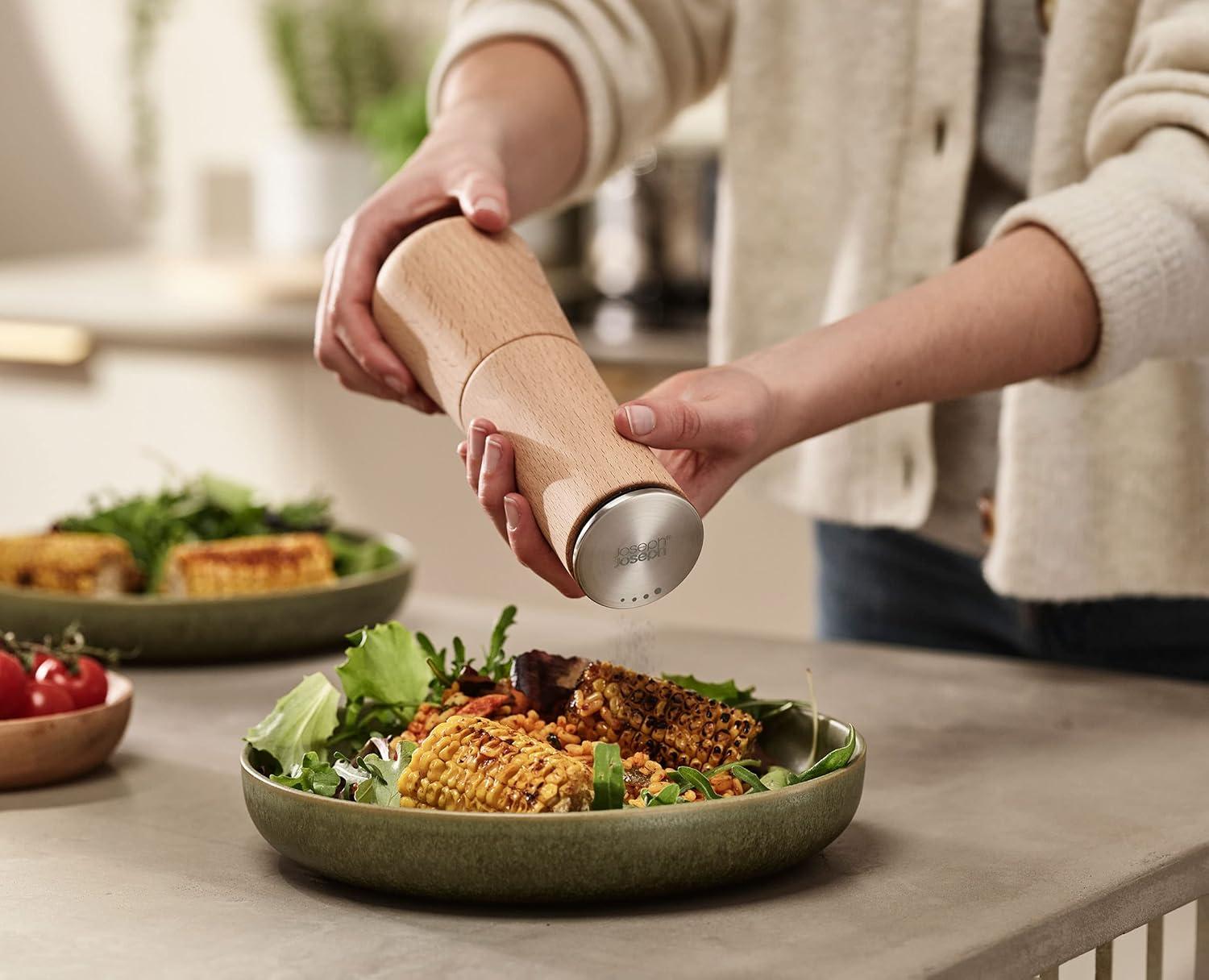 image:imageJoseph Joseph 20190 Milltop Wood Nonspill Kitchen Pepper Mill WoodBeech Wood